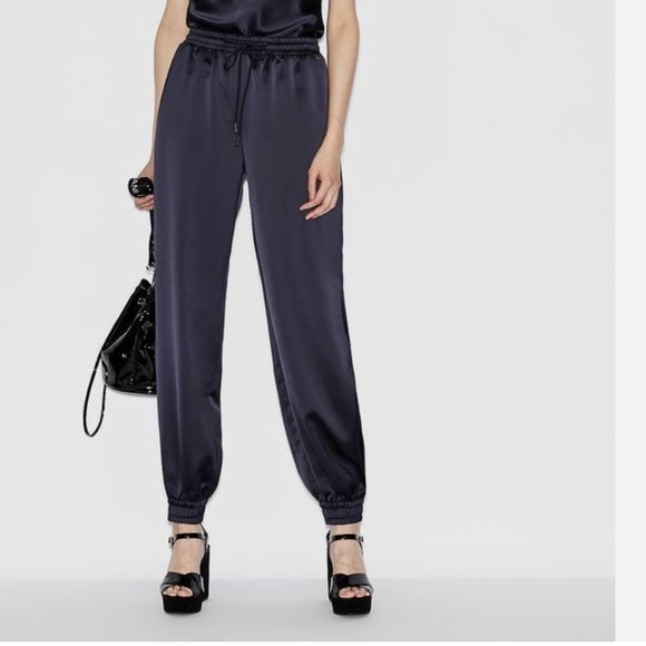 A/X Armani Exchange Black Satin Joggers size 0 (XS-S) - Picture 3 of 12